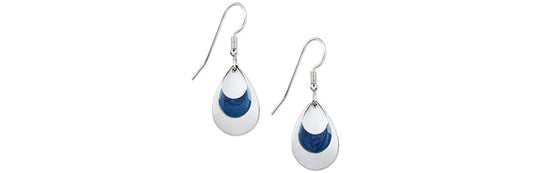 Earrings Silver Evening Rain Blue - Silver Forest