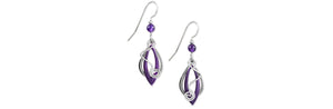 Earrings Silver Coil Purple - Silver Forest