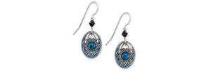 Earrings Silver Floral Denim Lapis - Silver Forest
