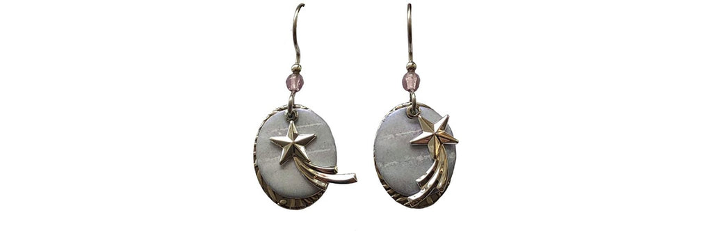 Earrings Silver Shooting Star & Cloud - Silver Forest