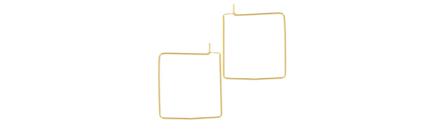 Earrings Square Gold Hoops by Tomas