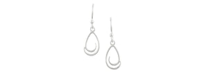 Earrings Silver Swooping Teardrop Dangle by Tomas