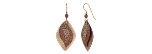 Earrings Tri-Metal Leaf Dangle - Silver Forest