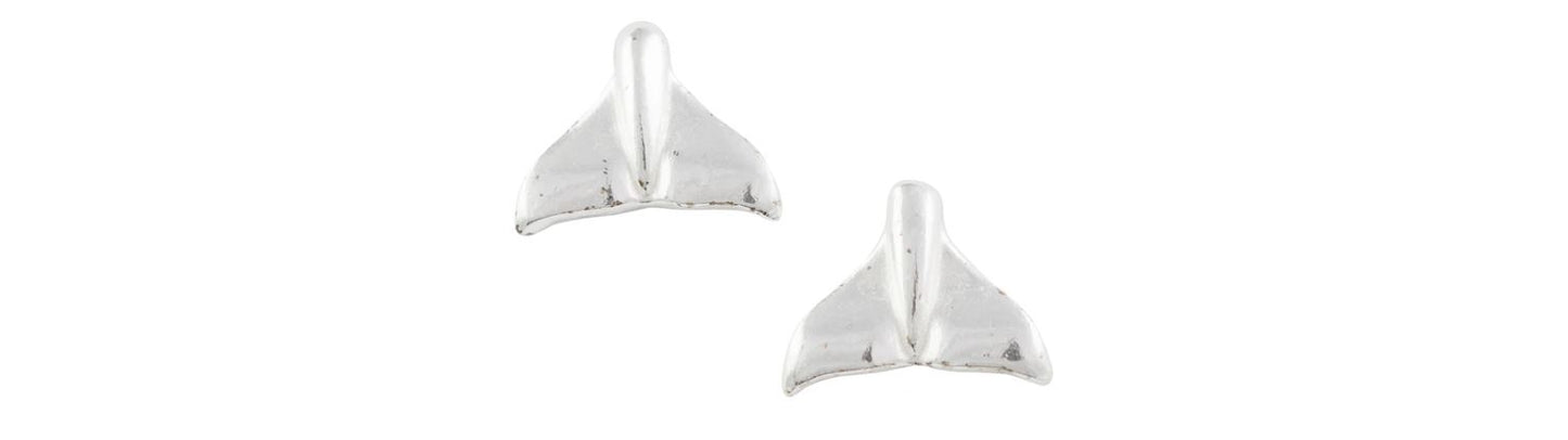 Earrings Silver Whale Tail by Tomas